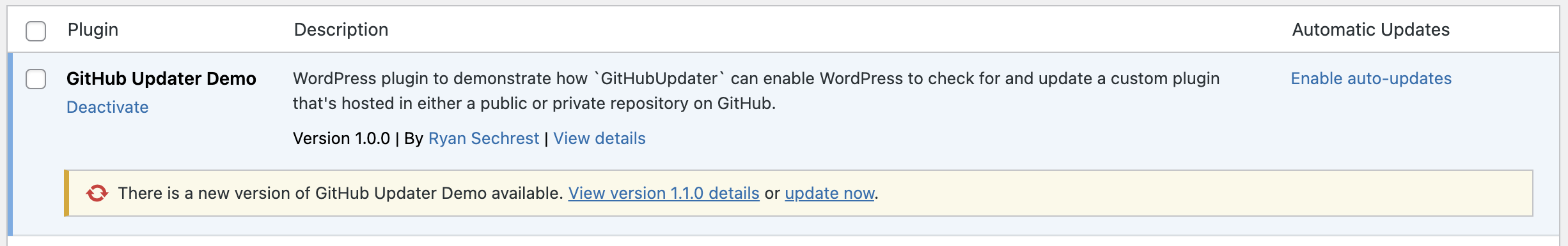 How to enable WordPress to update your custom plugin hosted on GitHub